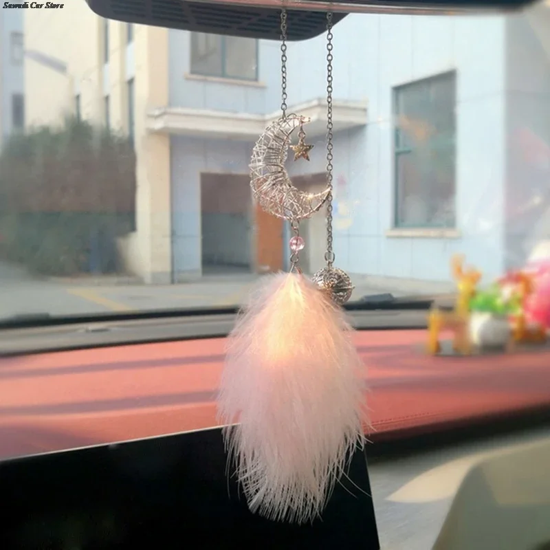 Подвеска для автомобиля с перьями и лунным пером