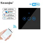 Настенный сенсорный выключатель Szaoju с евровилкой, сенсорное затемнение, 1 клавиша, 1 канал, поддержка умного дома, поддержка Alexa Google Home Assistant IFTTT для Android
