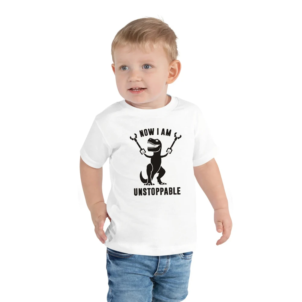I am unstoppable print kids cotton t shirt for dinosaur lover tyrannosaurus rex motivational toddler shirt graphic tees hipster