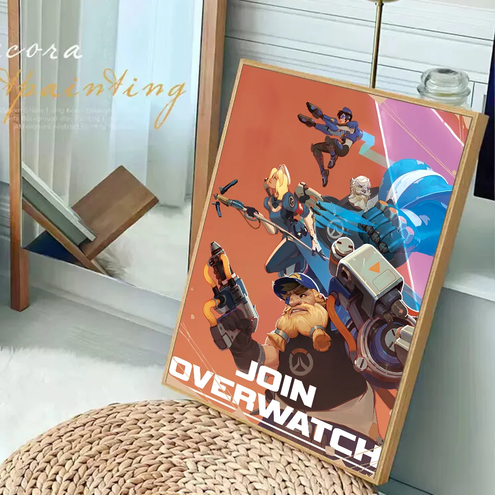 Игра O-Overwatch винтажные постеры липкие комнаты домашний бар кафе Декор кавайный
