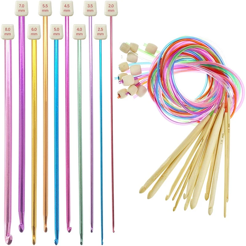 

23Pcs Tunisian Crochet Hook Set Include Plastic Cable Afghan Crochet Hook And Tunisian Afghan Aluminum Knitting Needles
