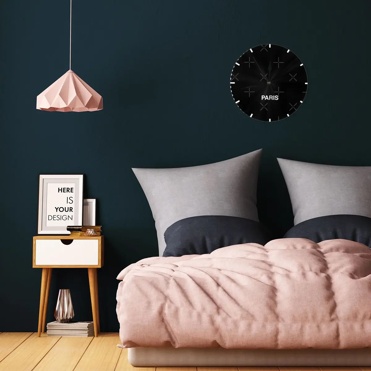 Настенные часы с изображением времени в Париже настенные черного цвета