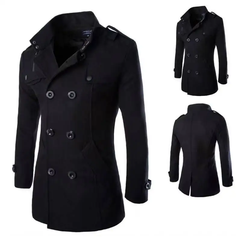 

New Coat High Quality Men's Jackets Spring and Autumn Woolen Jacket for Men Overcoat for Male Double Breasted Coat Coat for Men