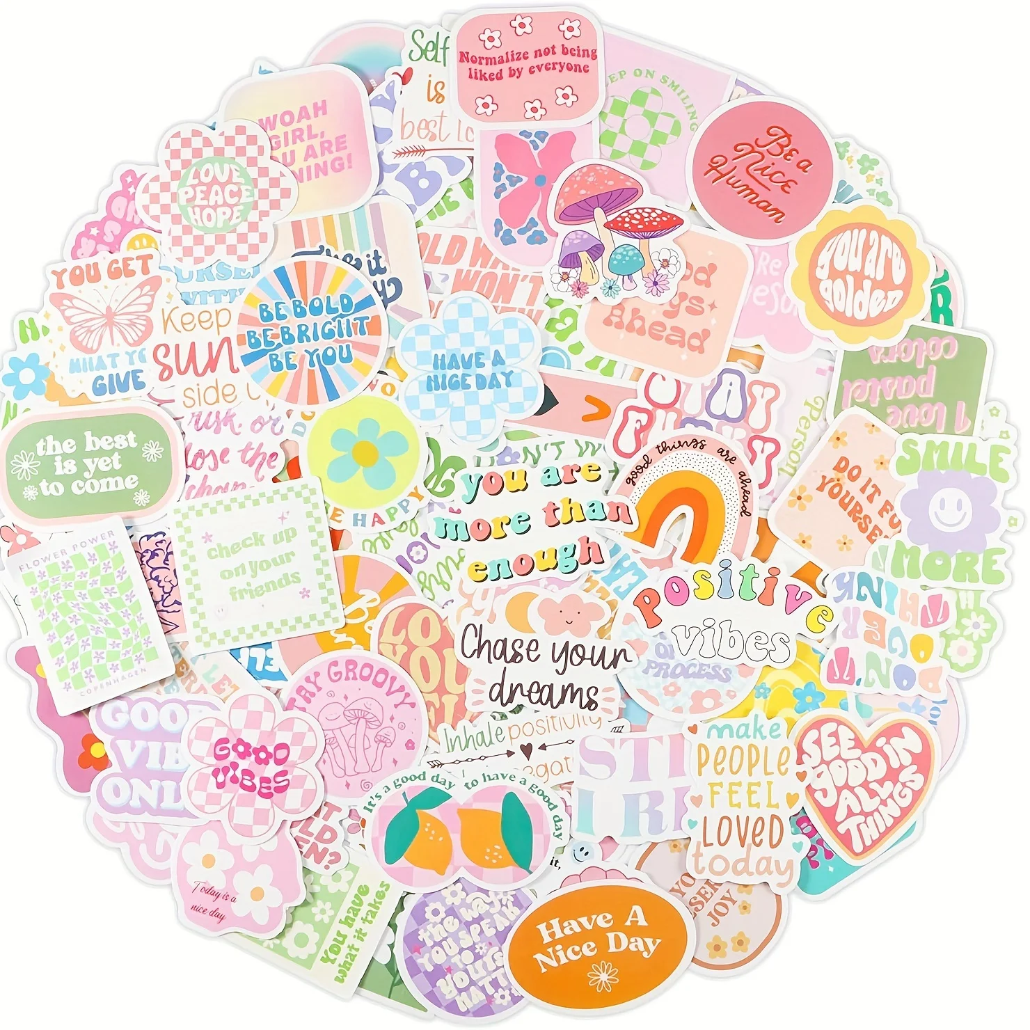 

100 шт. Пастельные мотивирующие наклейки