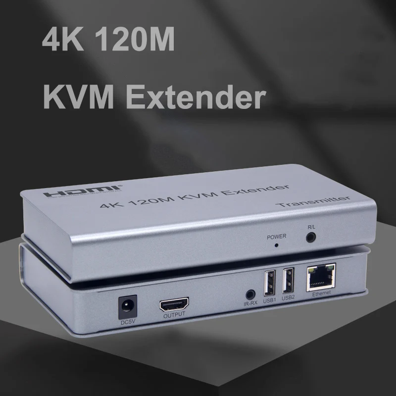 

4K HDMI Extender 120m KVM Support USB Mouse Keyboard / 1080p 60m KVM Extender By RJ45 Ethernet Cable Cat5e Cat6 PC To TV Monitor
