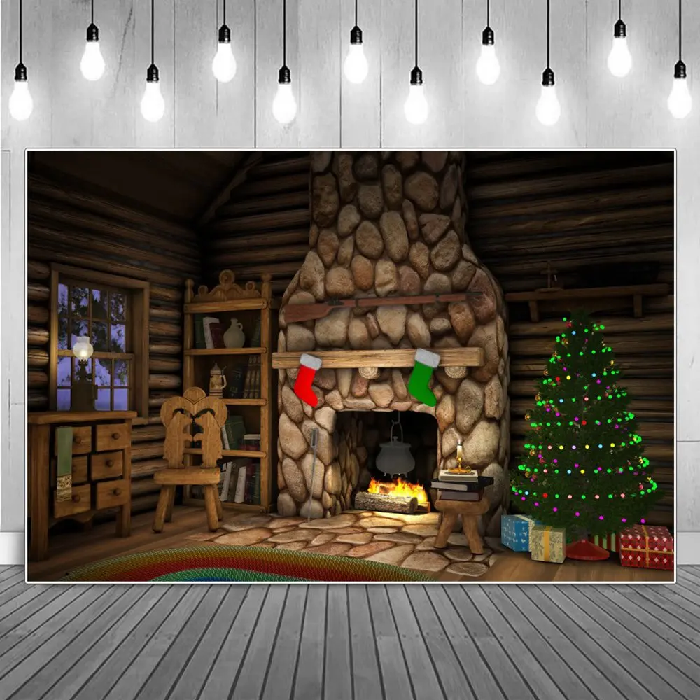 

Детский камень Рождественский камин кабина фотография фоны дети огни дерево подарок шкаф ящик Студия фото фоны