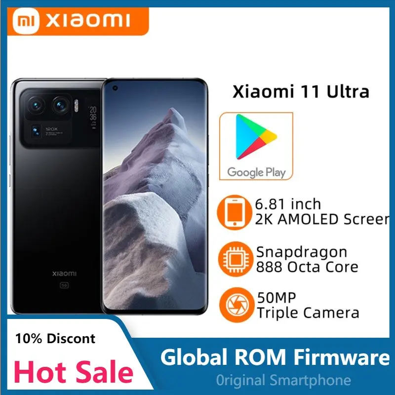 Global ROM Xiaomi 11 Ultra 8GB 256GB 5G Mobile Phone Snapdragon 888 50MP Triple Cameras 120HZ AMOLED Display 5000mAh Smartphone enlarge
