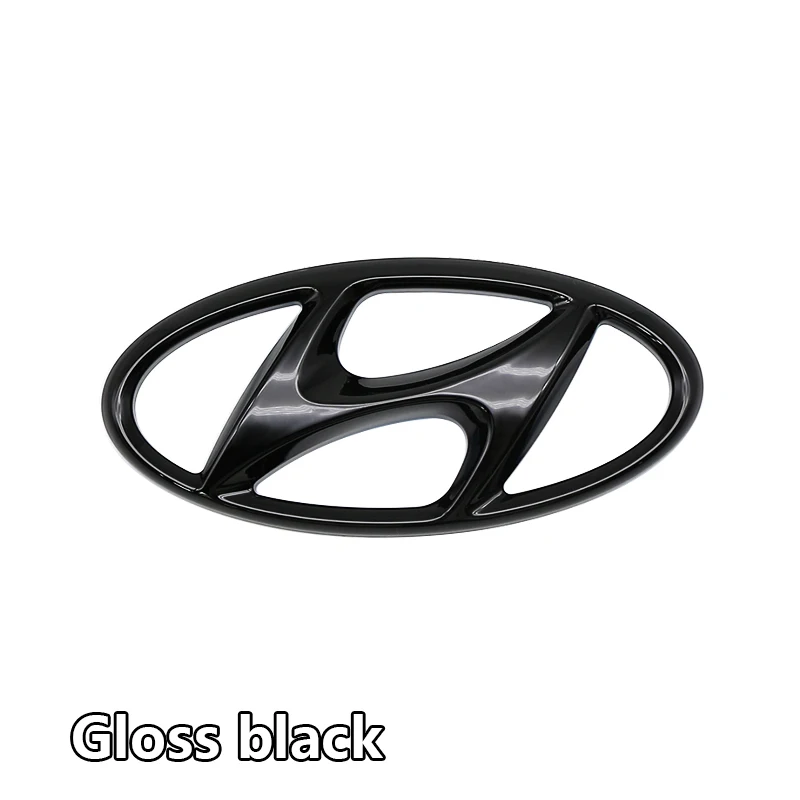 

ABS глянцевый черный логотип Hyundai ярко-серебристый передняя решетка эмблема акцентный логотип для Tucson I40 Ix25 Ix35 Elantra Santa автомобильный аксессуар