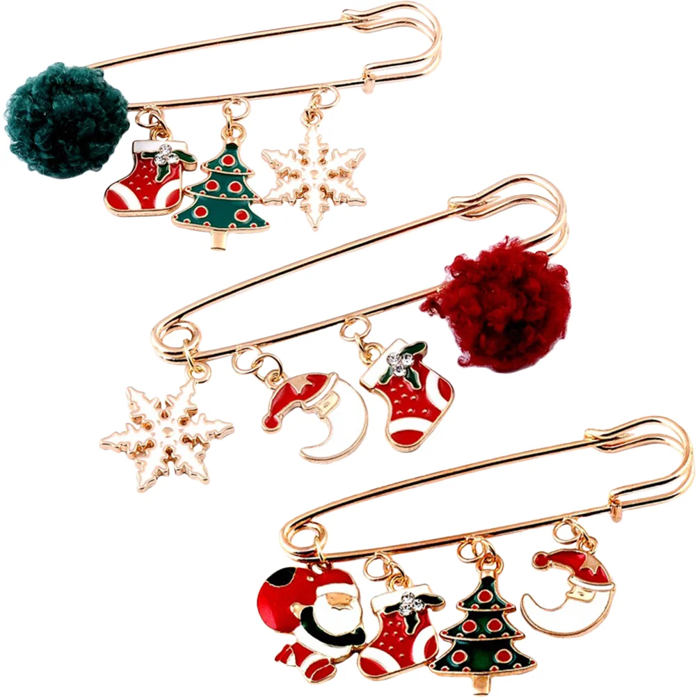 

Brooch Christmas Pin Clothingsafety Lapelwomen Clothes Scarf Decorative Brooches Clipsholiday Gift Accessories Sweater Lapels