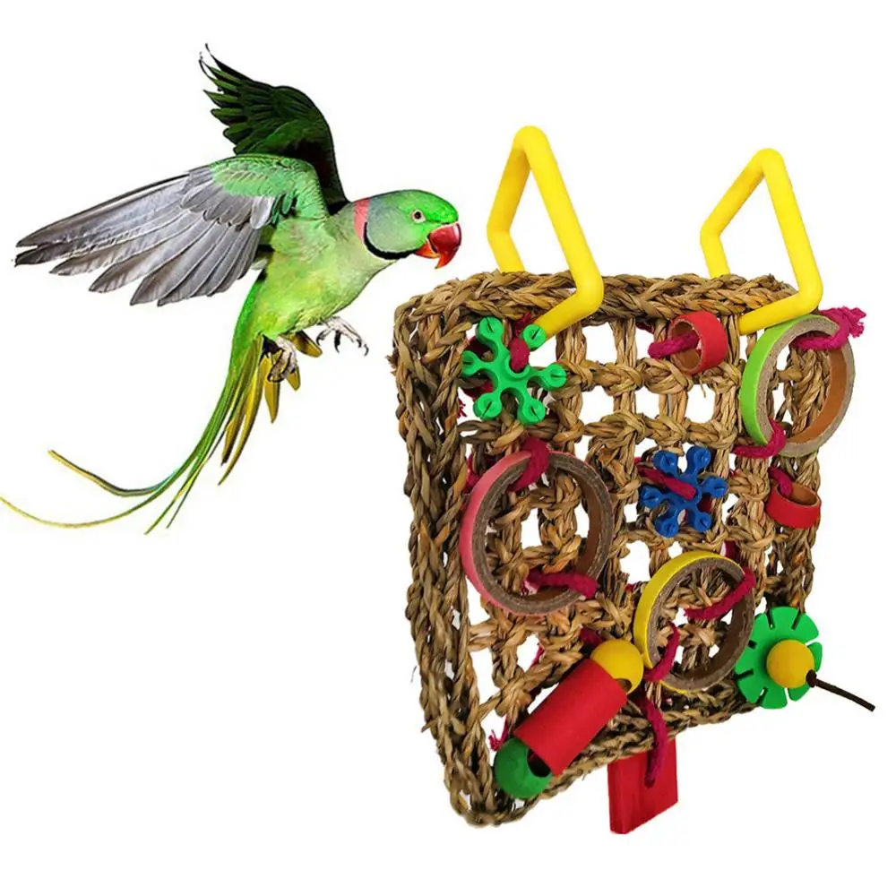 

Подвесная игрушка для домашних животных, птица, попугай, трава, кольцо, цветок, сетчатая клетка, качели, лестница, жевательная игрушка