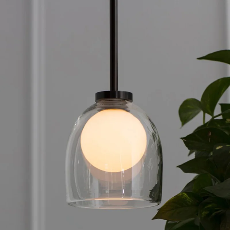 

Nordic Bedroom Small Chandelier Modern Minimalist Bedside Chandelier Minimalist Designer Creative Glass Bar Restaurant LED Lamp