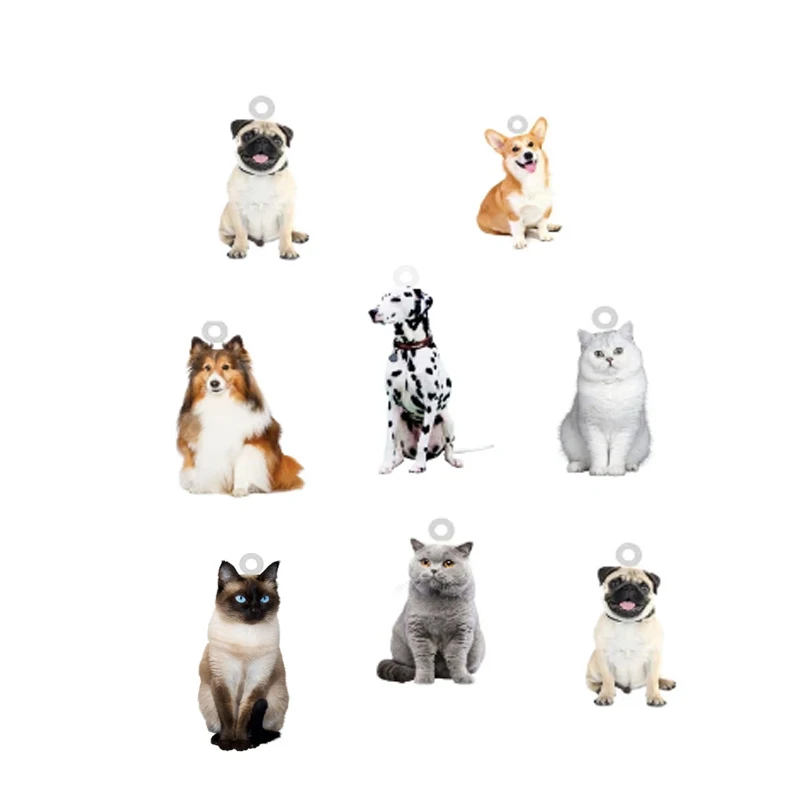 10PCS Newly Cat Acrylic Pendants 22MM Plastic Flat Back Makings Charms For DIY Earrings Bracelets Keychain Jewelry - купить по