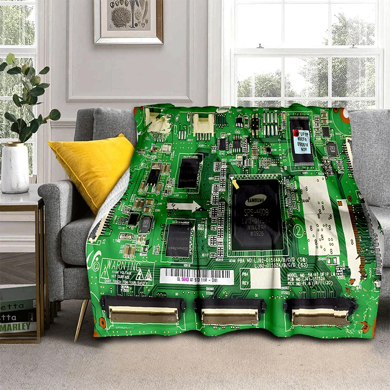 

Electronic Chip Blanket TV Blanket Flannel Blanket Cozy Soft Fleece Throw Blankets Bedspread for Bedroom Couch Sofa Gift Bedding