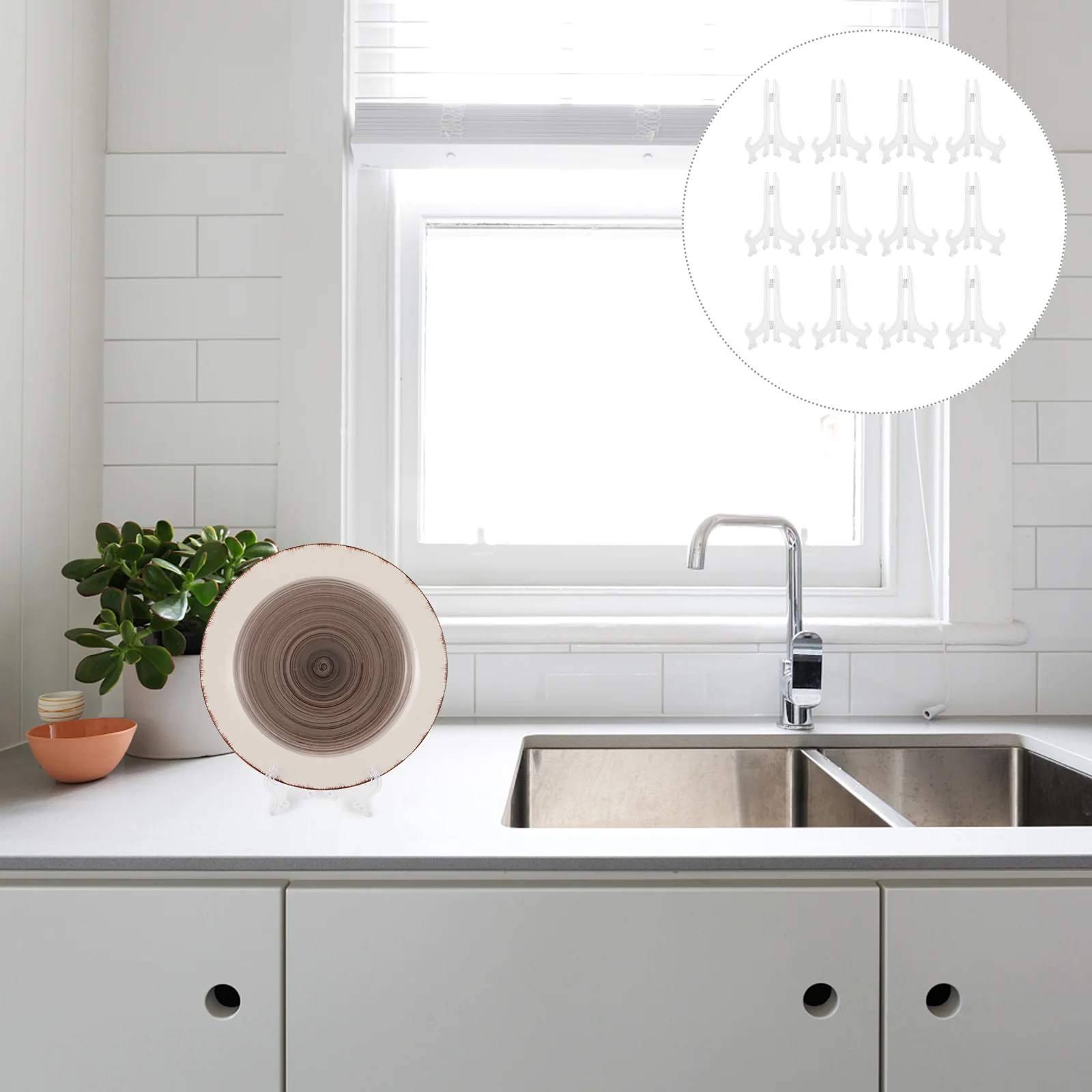 

12 Pcs Transparent Hanging Rack Desktop Monitor Stand Tea Cake Represent Tray Display Plate