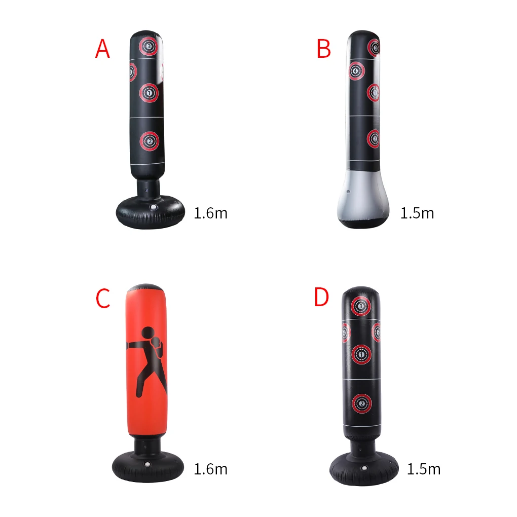 

Надувной боксерский мешок для взрослых, рюкзак с песком, боксерская тренировочная сумка для снятия стресса и песка, черная база с номером, 1, 6 м