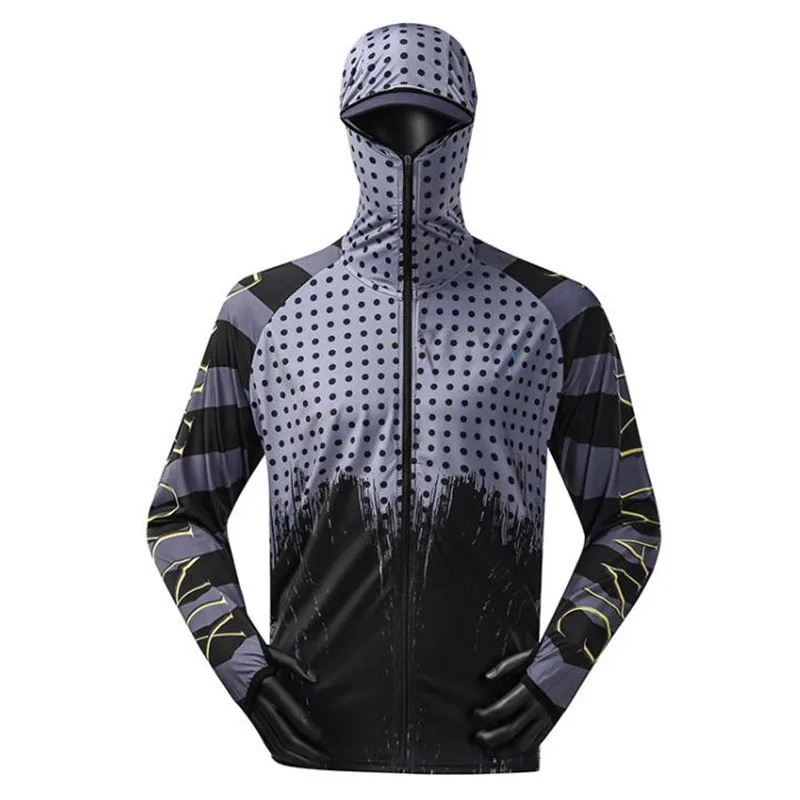 Sunscreen Sun Protection Clothes Professional Fishing Hoodie With Mask Fishing Shirt Breathable Quick Dry Fishing Jersey