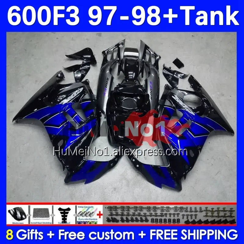 

Body+Tank For HONDA CBR600FS CBR 600F3 600 F3 CC 97-98 3No.126 blue stock CBR600 F3 FS 600CC CBR600F3 97 98 1997 1998 Fairings