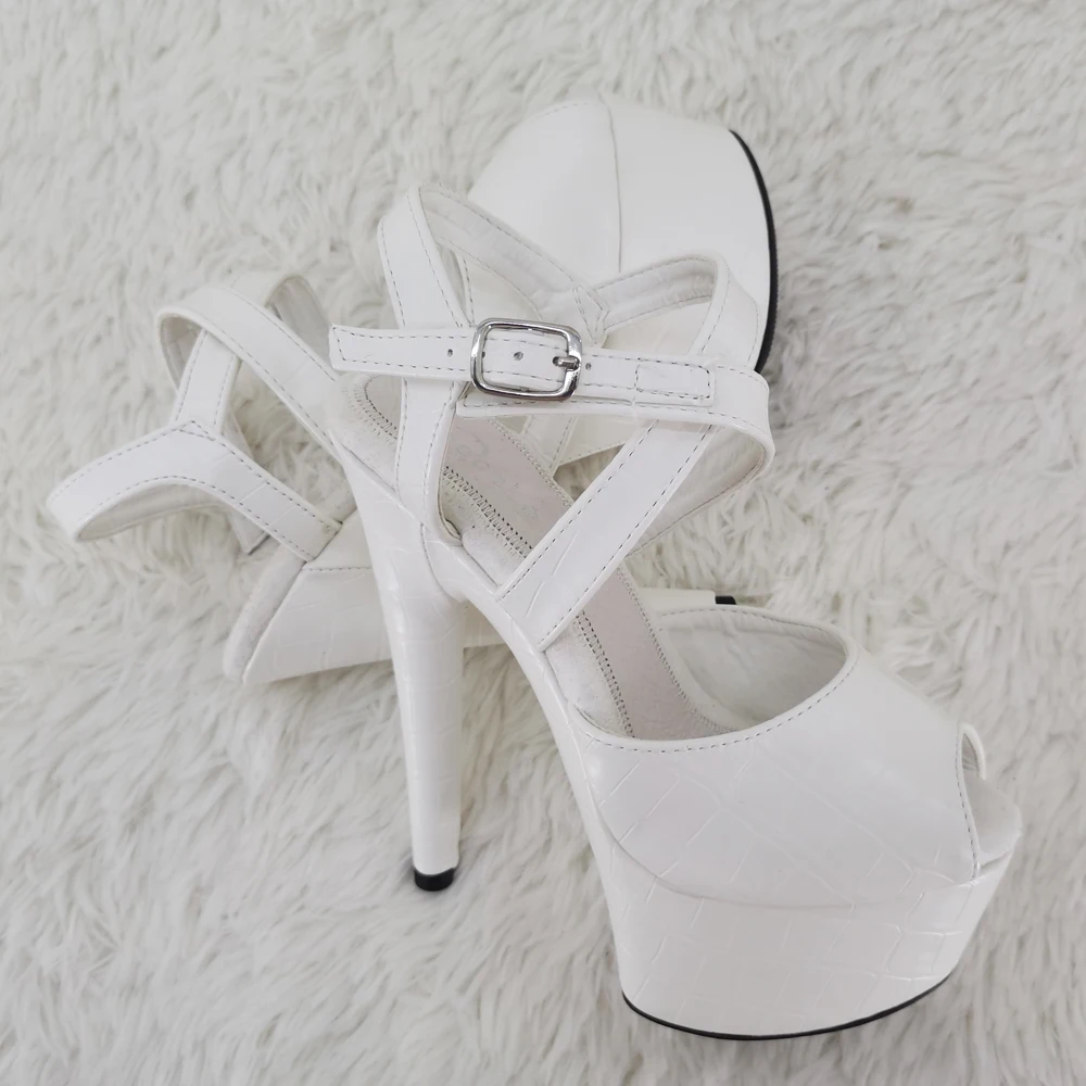 Leecabe 15CM/6Inch PU upper  platform sandals  Fish Mouth High-heeled Shoes  sexy  Pole Dancing Shoes