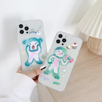 smiling face oil painting transparent soft phone shell straight edge for 2020 iphone 78se 11pro xs max 12promax 11 xr xs