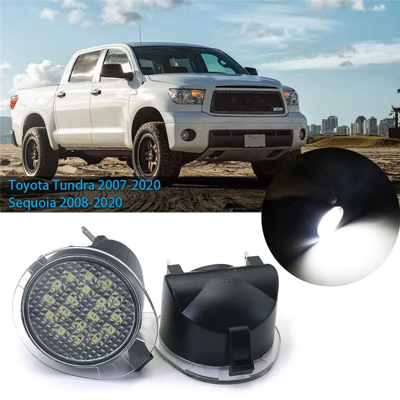 

2Pcs CANbus Led Under Side Mirror Puddle Light For Toyota Tundra Sequoia Ford Edg Explorer Mondeo Taurus White 12V
