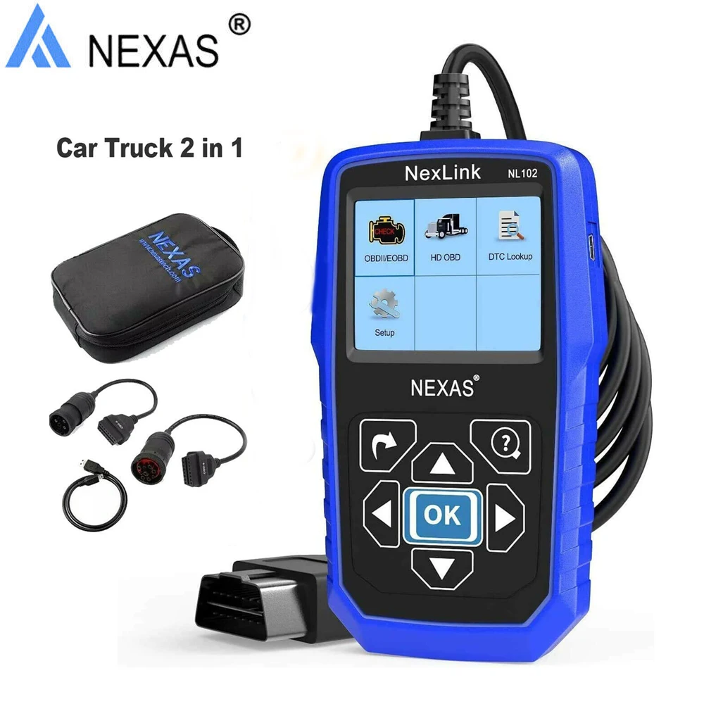 

Nexas NL102 Car Diagnostic Professional OBD2 Truck Car Diagnostic Tool 12-24V ABS Fuel Brake ESP EVAP Code Reader OBD Scanner