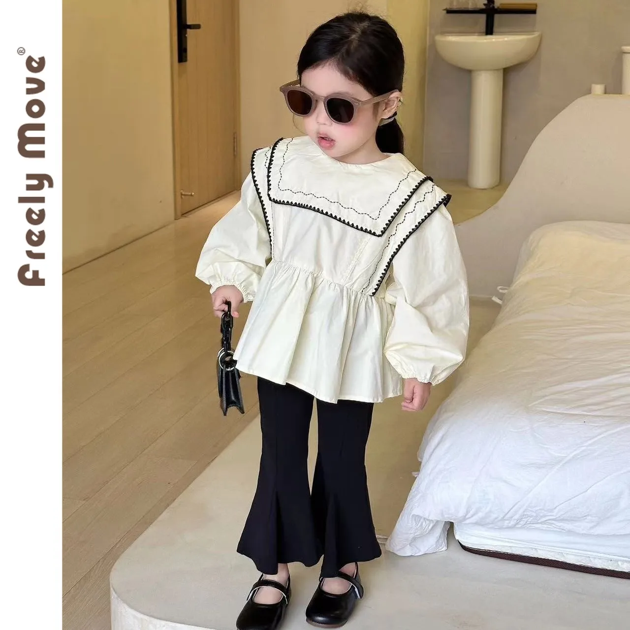 

Freely Move Autumn Girls Shirts 2023 Long Sleeve Blouse Girls Cardigan Kids Shirt for Toddler Girl's Blouse Children Tops C01