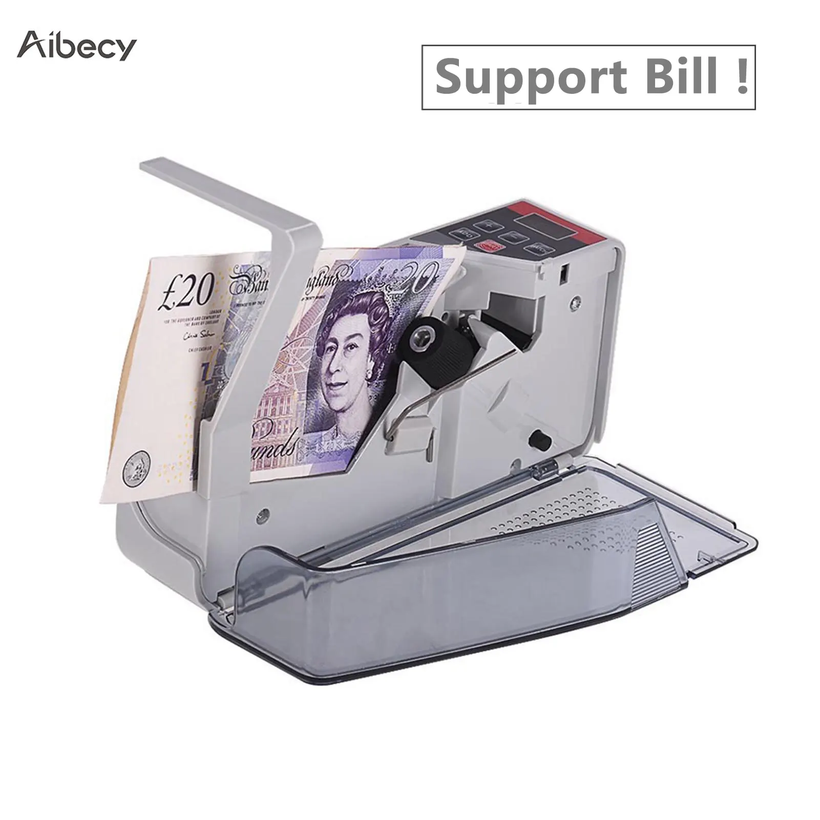 Удобный мини-счетчик банкнот по всему миру со светодиодным дисплеем финансовое