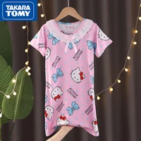 takara tomy girls summer polyester loose breathable skin friendly princess short sleeved nightdress girl heart comfortable skirt