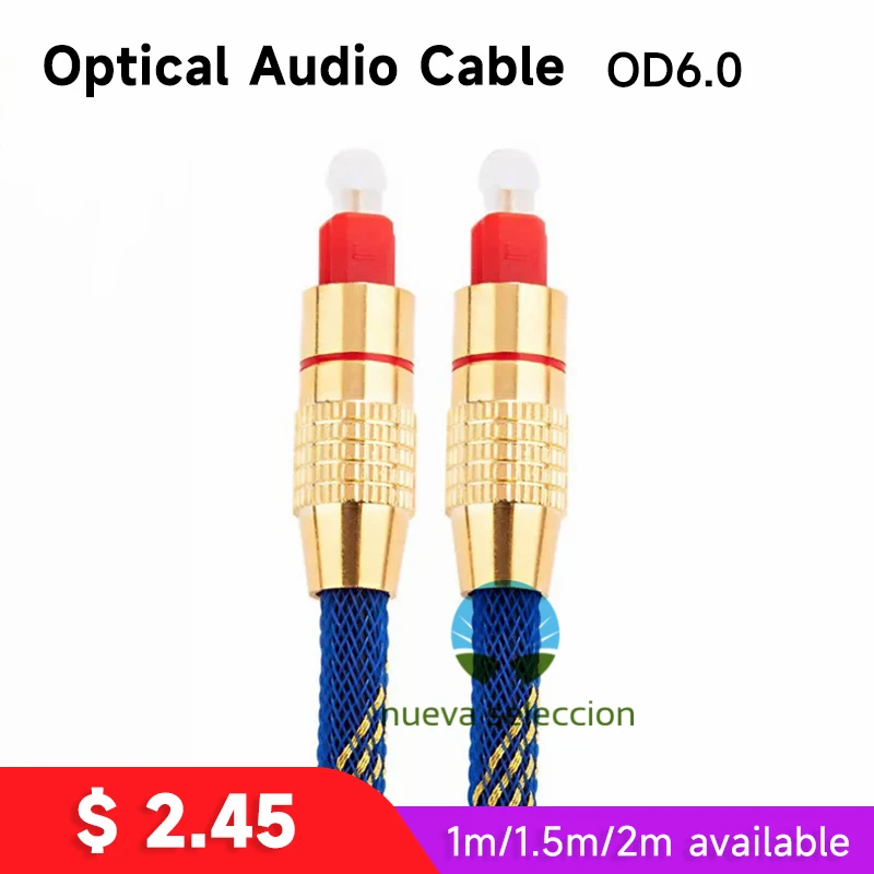 

OD6.0mm Digital Audio Optical Fiber Audio Out Cable for Sound Bar 5.1ch Toslink SPDIF Hi End for TV LG SAMSUNG 1m 1.5m 2m Flat