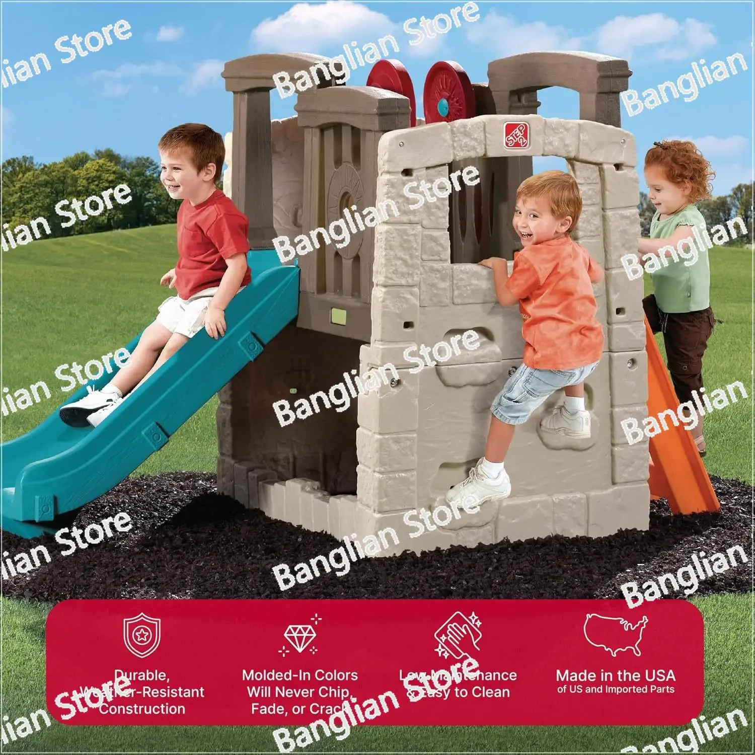 Детский игровой набор Step2 Woodland Climber II возраст от 2 до 6 лет горка для малышей и стена