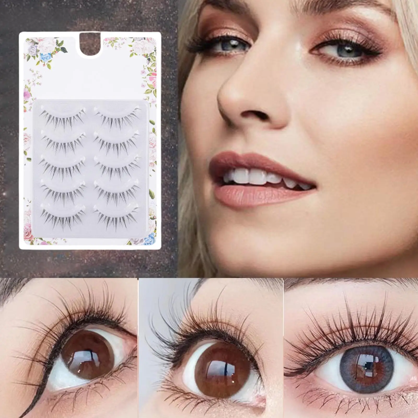 

Fairy 5 Pairs Air False Eyelashes Comic Eye Japanese Clear Natural Makeup Extension Fake Lashes Devil Band Little Eye Nude I9n8