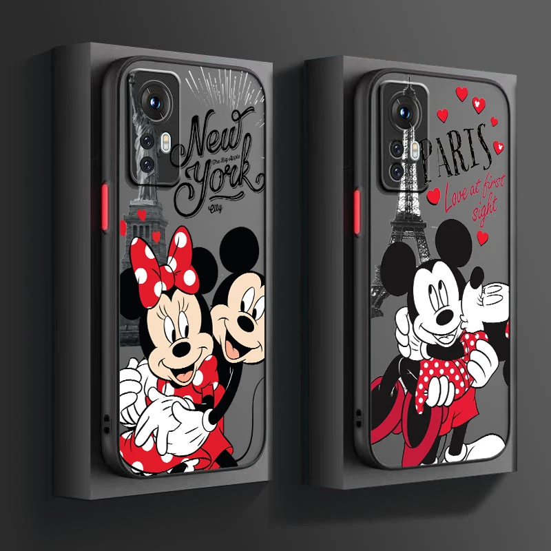 

Mickey Minnie London For Xiaomi Mi 13 12 12S 12T 12X 11 11T 10 9T Lite Pro Ultra Frosted Translucent Hard Phone Case Phone Case