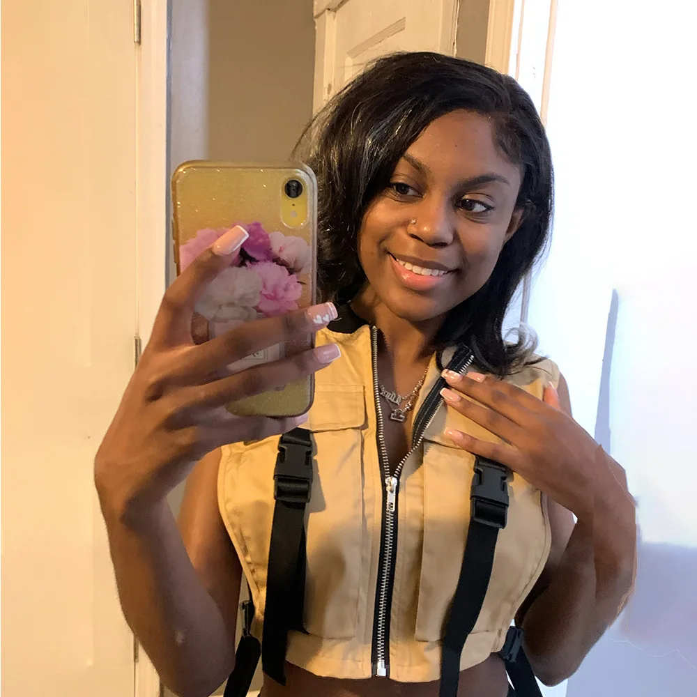 

Женский топ в европейском и американском стиле, Новинка лета 2022, школьная сумка, модный трендовый Камуфляжный женский жилет для инструментов