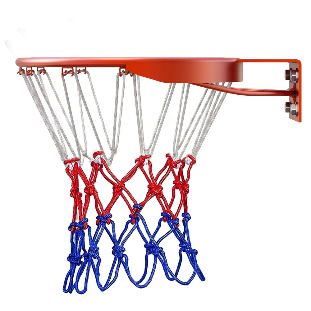 

Basketball Net All-Weather Basketball Net Red+White+Blue Tri-Color Basketball Hoop Net Powered Basketball Hoop Basket Rim Net