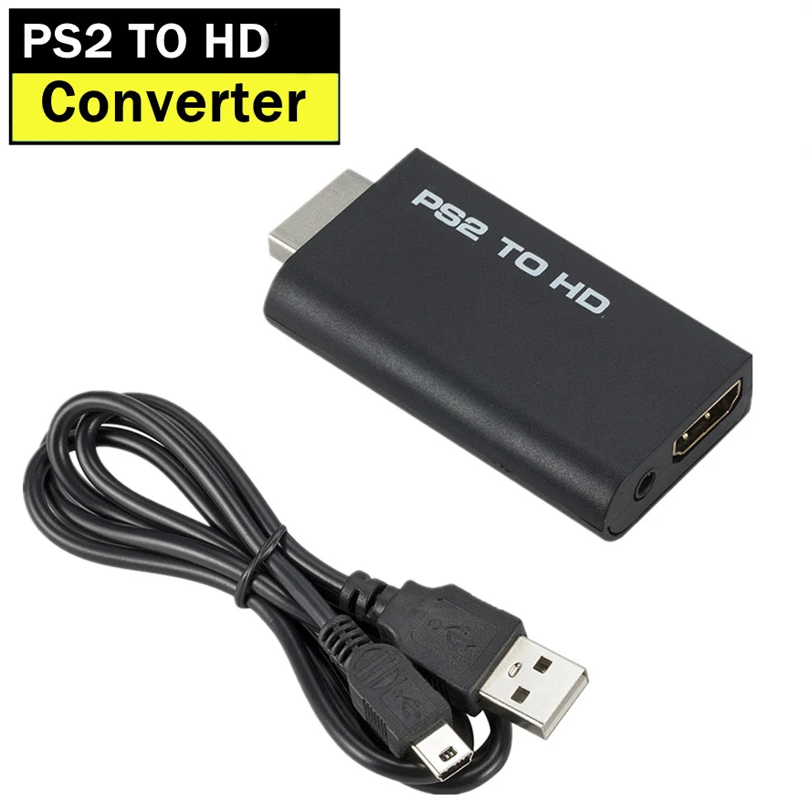 PS2 to HDMI-compatible Converter Full HD Video Conversion Transmission Interface Adapter Game Console to HD TV Projector