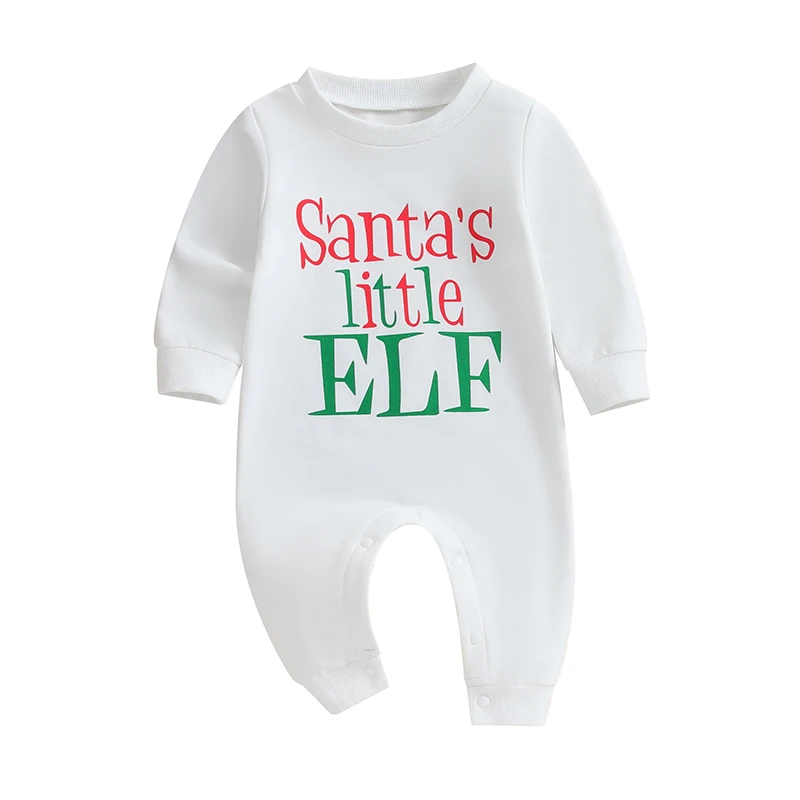 

Рождественский Комбинезон для маленьких девочек и мальчиков, комбинезон с длинными штанами и буквенным принтом, Одежда для младенцев на осень и зиму