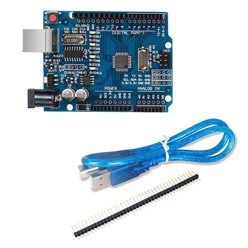 

Макетная плата ATMEGA328P для Arduino UNO R3, совместимая материнская плата с микроконтроллером и кабелем