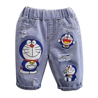 2022 summer childrens pants dora a jeans baby girl clothes kids boy cartoon denim shorts boys jeans 2 7 fashion child clothing