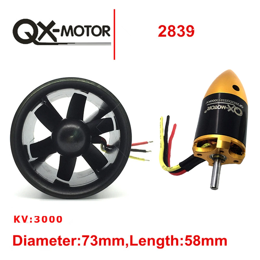 

QX-MOTOR EDF 70mm 6 Blades Ducted Fan With 2839 3000KV/2822 3000KV Motor FOR Remotely Control Aircraft Model Parts