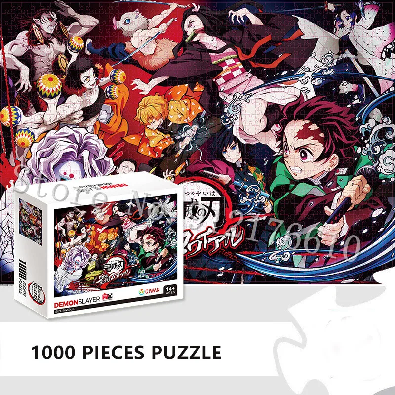 

1000Pcs Japan Anime Demon Slayer Puzzles for Adults Child Cartoon Print Jigsaw Puzzle Assembling Educational Toys Games Kids