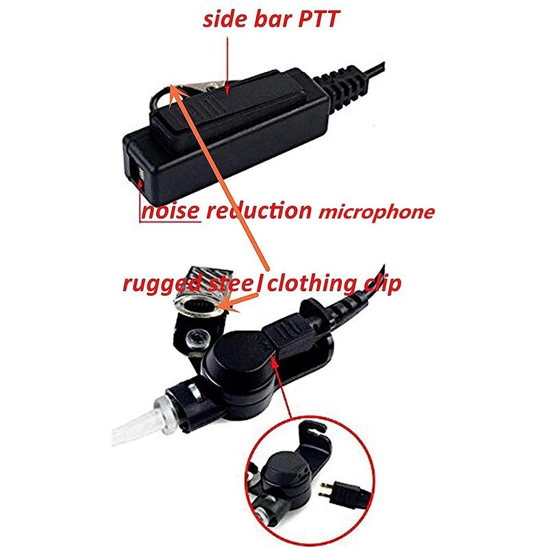 KUCL Earpiece Headset for Motorola GP9000 HT1000 XTS1500 XTS2500 XTS3000 XTS3500 XTS5000 XTS5000R JT1000 MTX9000 MTS2000 Radio