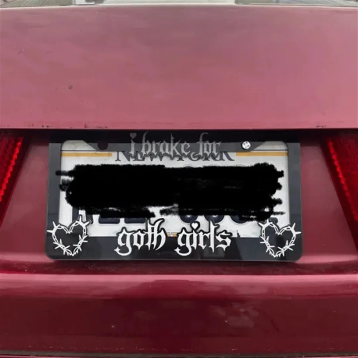 Черная рамка номерного знака декоративный тормоз для девочек-готиков