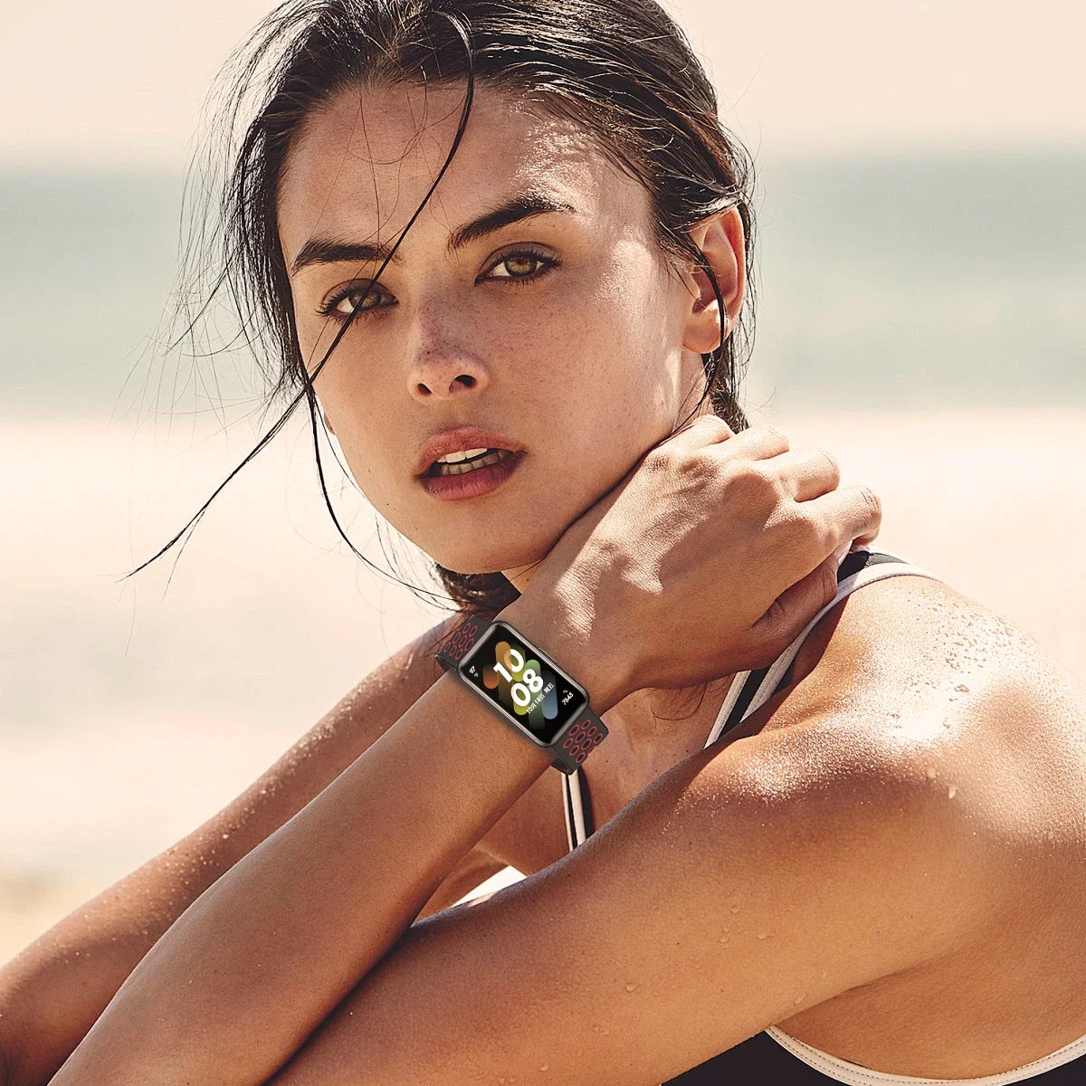 sportowy oddychający silikonowy pasek do Samsung Galaxy Fit 3 inteligentna bransoletka na nadgarstek dwukolorowy