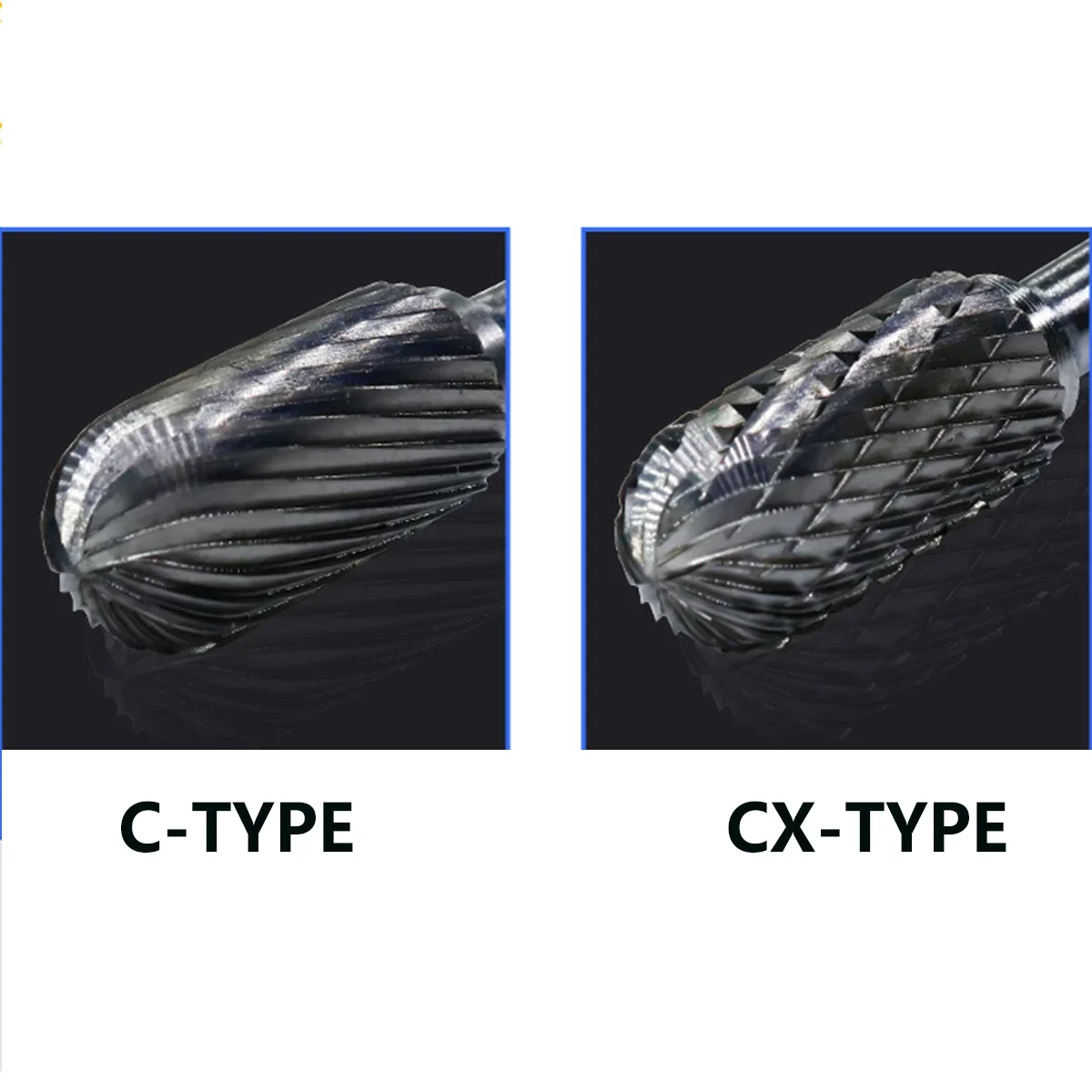 C&CX Ball Nose Cylinder Type Head Tungsten Carbide Rotary File Tool Point Burr Grinder Abrasive Drill Carving Bit Tool for Metal (art.: 3920cc044b445) - 3920cc044b445