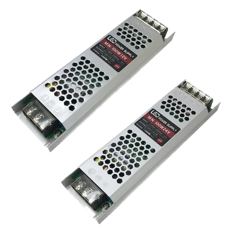 

LED Ultra-thin Switch Power Supply AC 220V To DC 12V 24V 100W Light Box Linear Lamp Slim Transformer Driver For Led Strip 3YEARS