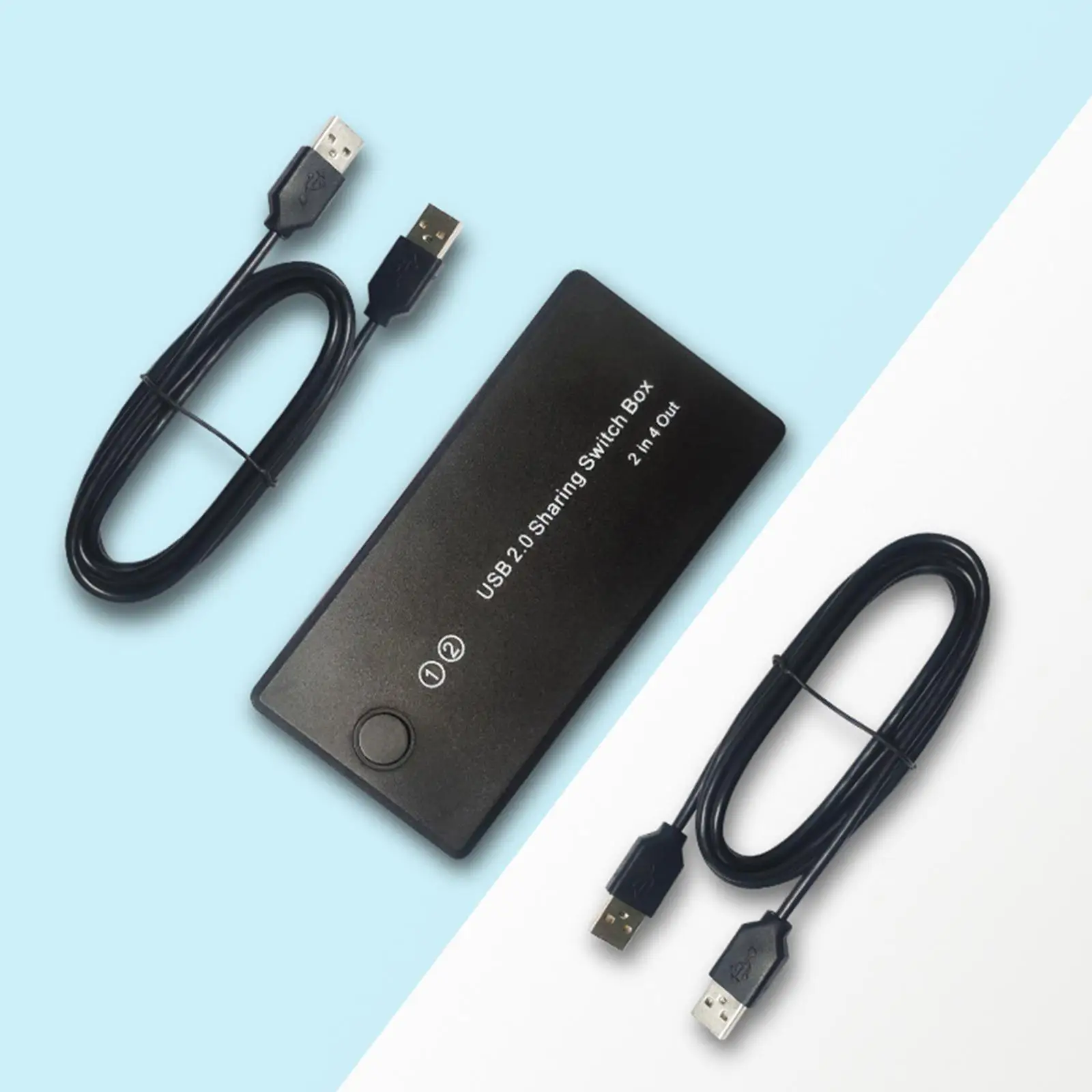 

2 in 4 Output USB 2.0 Switcher Selector, for Mac/Windows/Linux with 2 Pack USB Cable USB Sharing Switch for Headsets Scanner