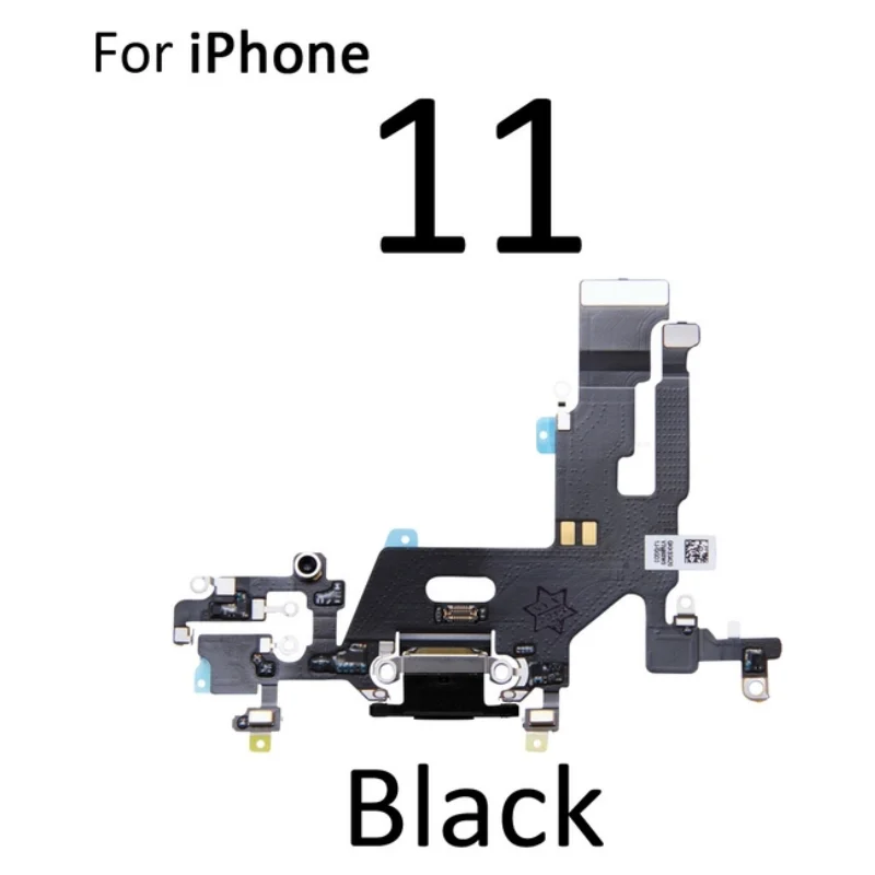 Фото Зарядный гибкий кабель для iPhone 11 Pro Max, USB-штекер, зарядный порт, док-разъем с микрофоном, аудиоразъем для наушников, гибкий кабель №4