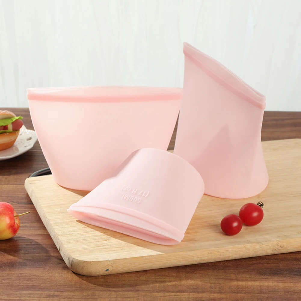 

PEVA Fresh-keeping Silicone Food Storage Bag Reusable Storage Bags Leak Proof Freezer Silicone Lock Bags Kitchen Organizer Bag