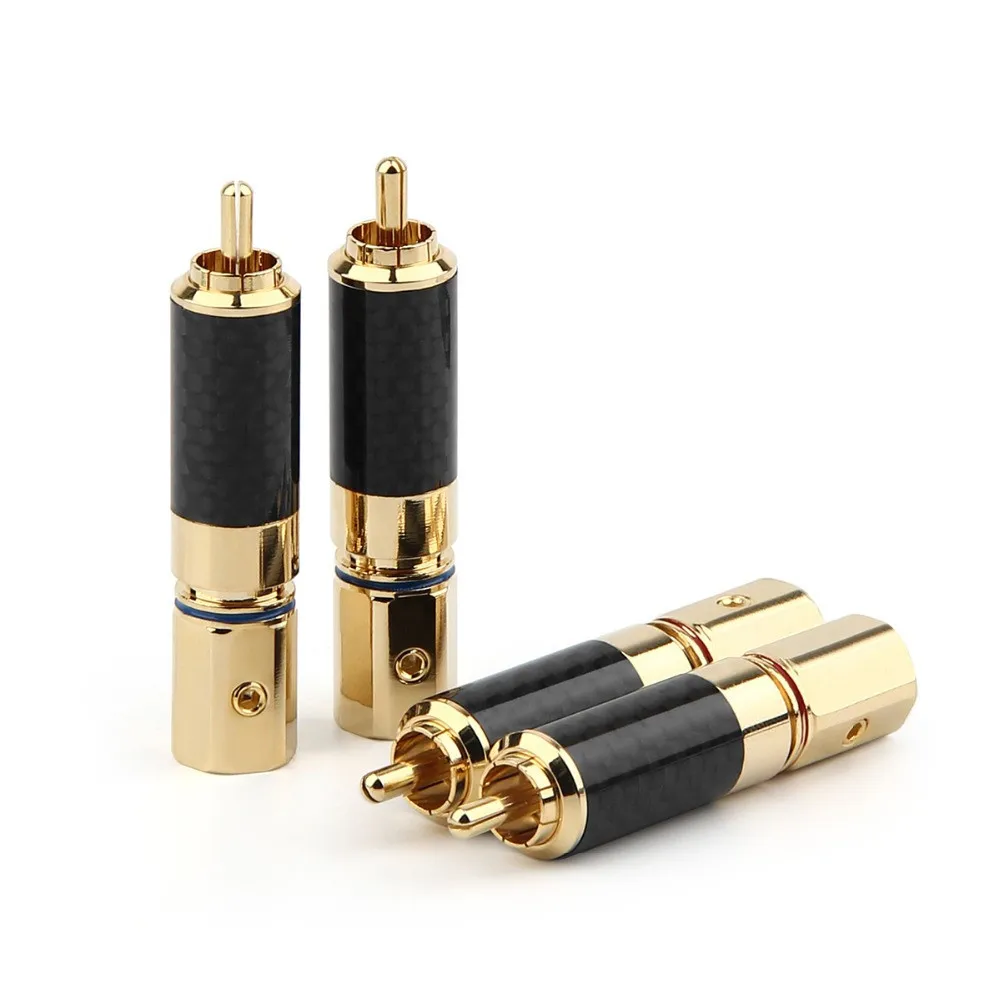 Разъем RCA HiFi, 10 мм, Позолоченный разъем RCA Lotus из углеродного волокна, клемма для динамика, усилитель мощности сабвуфера, «сделай сам», разъем RCA