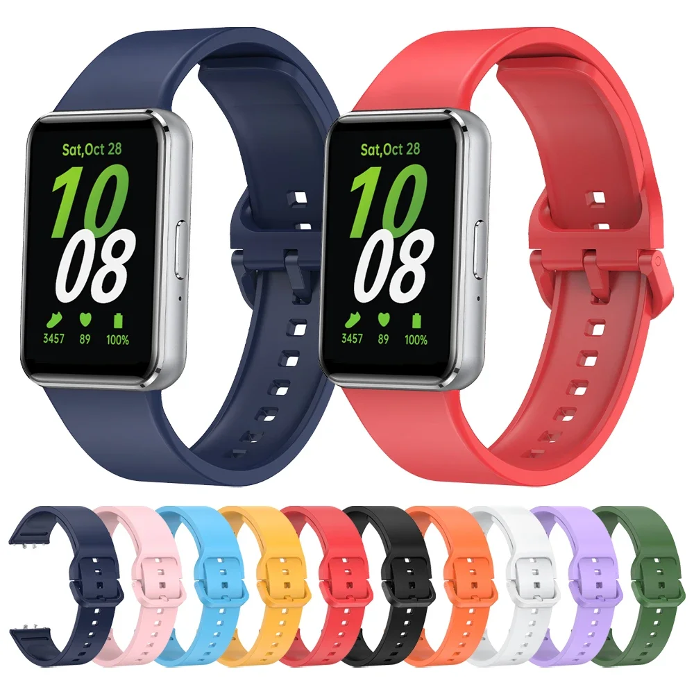 Спортивный силиконовый ремешок для смарт-часов Samsung Galaxy Fit3 R390 сменный на запястье
